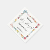 Multicolored Waterverf Meadow Wildflower Welkom Servet (Hoek)