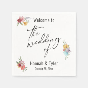 Multicolored Waterverf Meadow Wildflower Welkom Servet