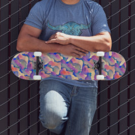 Multicolored Waterverf Pattern - Skateboard