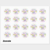 Multicolored Waterverf Splash Dank u Klassiek Ronde Sticker (Vel)