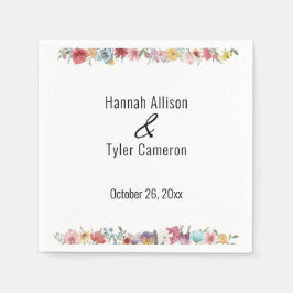 Multicolored Waterverf Wildbloemen Aangepast Servet