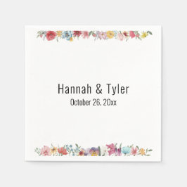 Multicolored Waterverf Wildbloemen Aangepast Servet