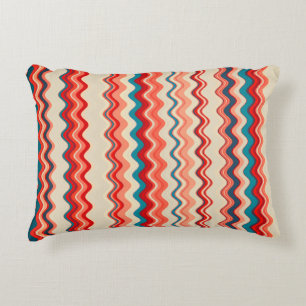 Multicolored Wavy Pattern Accent Kussen
