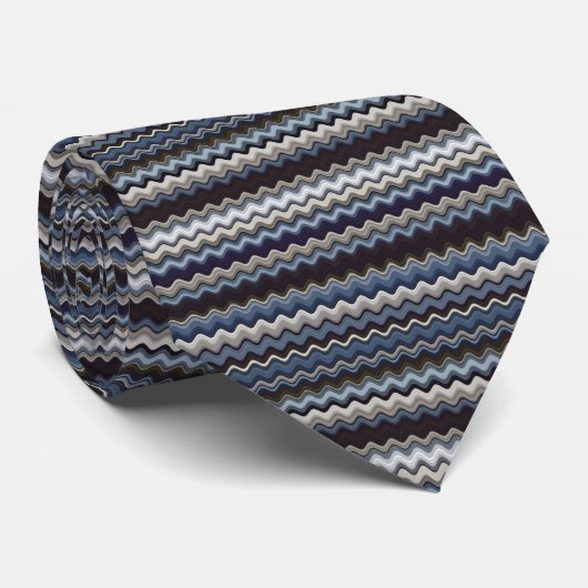 Multicolored Wavy Pattern Stropdas (Opgerold)