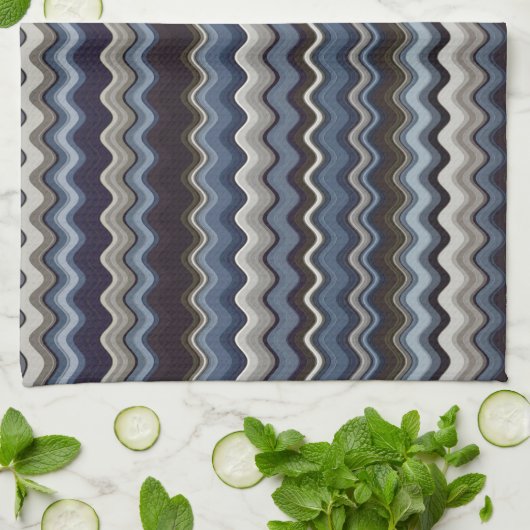 Multicolored Wavy Pattern Theedoek (Gevouwen)