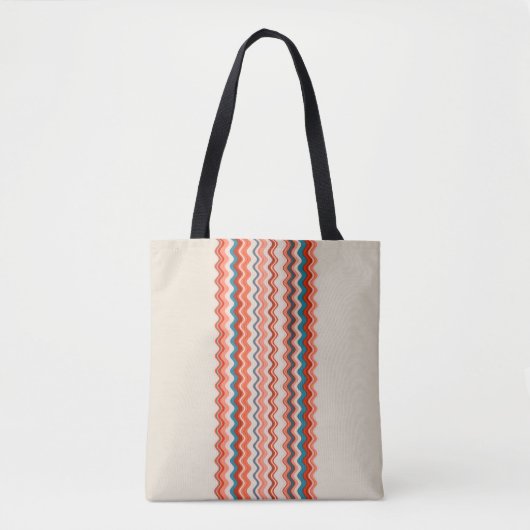 Multicolored Wavy Pattern Tote Bag (Voorkant)