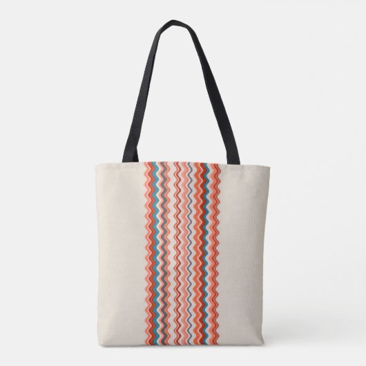 Multicolored Wavy Pattern Tote Bag (Achterkant)