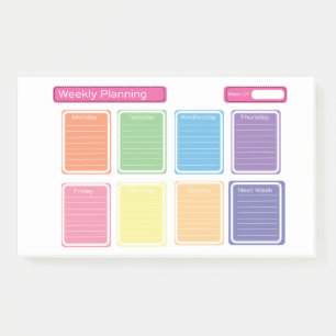 Multicolored Weeklat Planning Pad Post-it® Notes