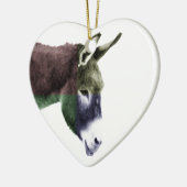 Multicolored Westerne Donkey tweezijdig Keramisch Ornament (Links)