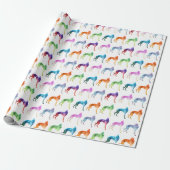 Multicolored whippet Waves Popart Cadeaupapier (Uitgerold)