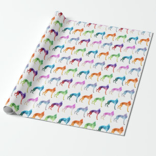 Multicolored whippet Waves Popart Cadeaupapier