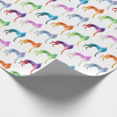 Multicolored whippet Waves Popart Cadeaupapier (Hoek)