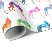 Multicolored whippet Waves Popart Cadeaupapier (Rol Hoek)