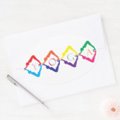 Multicolored YOGA Ovale Sticker (Envelop)