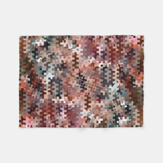 Multicolorf-Abstract patroon met aardinrichting Fleece Deken (Voorkant (Horizontaal))