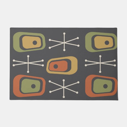 Multicolorf de atoomruimtetijd van de Retro Deurmat (Voorkant)