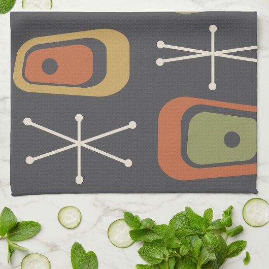 Multicolorf de atoomruimtetijd van de Retro Theedoek (Gevouwen)