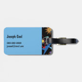 Multicolorf patroon voor ruimtevaarttijdperk bagagelabel (Achterkant horizontaal)