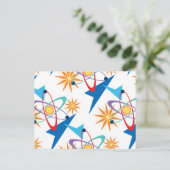 Multicolorf patroon voor ruimtevaarttijdperk briefkaart (Staand voorkant)