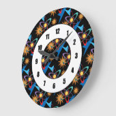 Multicolorf patroon voor ruimtevaarttijdperk grote klok (Hoek)