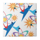 Multicolorf patroon voor ruimtevaarttijdperk tegeltje (Voorkant)