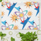 Multicolorf patroon voor ruimtevaarttijdperk theedoek (Gevouwen)