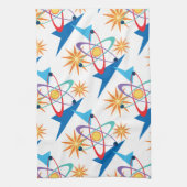 Multicolorf patroon voor ruimtevaarttijdperk theedoek (Verticaal)