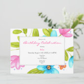 Multicolorful Waterverf Bouquet Kaart (Staand voorkant)