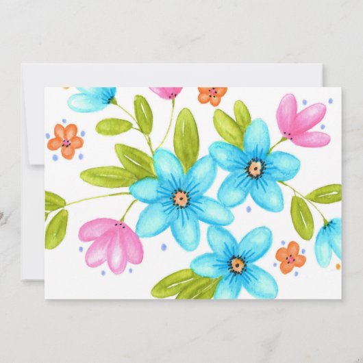 Multicolorful Waterverf Bouquet Kaart (Achterkant)