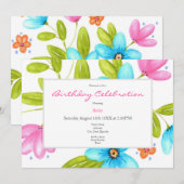 Multicolorful Waterverf Bouquet Kaart (Voorkant / Achterkant)