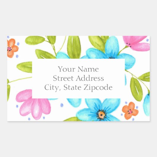 Multicolorful Waterverf Bouquet Labels (Voorkant)