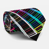 Multicolorlijnen op zwart Stropdas (Opgerold)