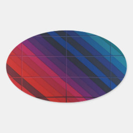 Multicolorovergang met raster ovale sticker