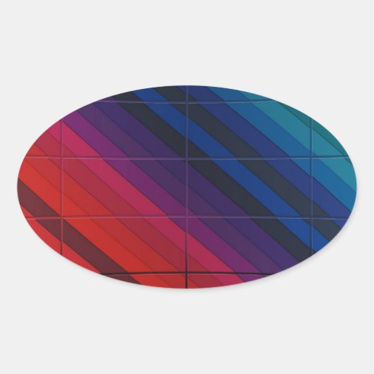 Multicolorovergang met raster ovale sticker (Voorkant)