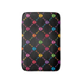 Multicolorpatroon met schedels badmat (Voorkant Verticaal)