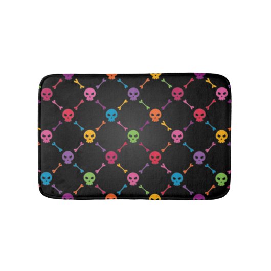 Multicolorpatroon met schedels badmat (Voorkant)