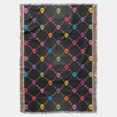 Multicolorpatroon met schedels deken (Voorkant Verticaal)