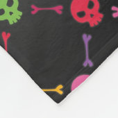 Multicolorpatroon met schedels fleece deken (Hoek)