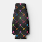 Multicolorpatroon met schedels flesjeskoeler (Voorkant)