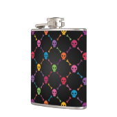 Multicolorpatroon met schedels heupfles (Links)