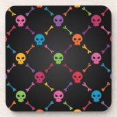 Multicolorpatroon met schedels onderzetter (Voorkant)