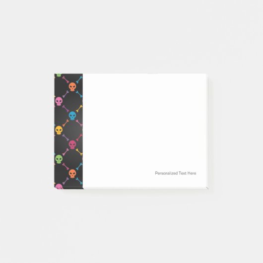 Multicolorpatroon met schedels post-it® notes (Voorkant)