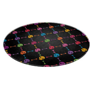 Multicolorpatroon met schedels snijplank