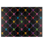 Multicolorpatroon met schedels snijplank (Voorkant)