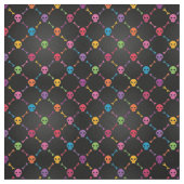 Multicolorpatroon met schedels stof (Swatch)