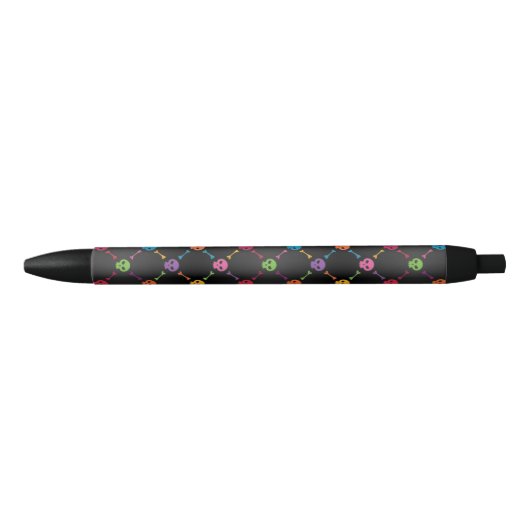Multicolorpatroon met schedels zwarte inkt pen (Voorkant)