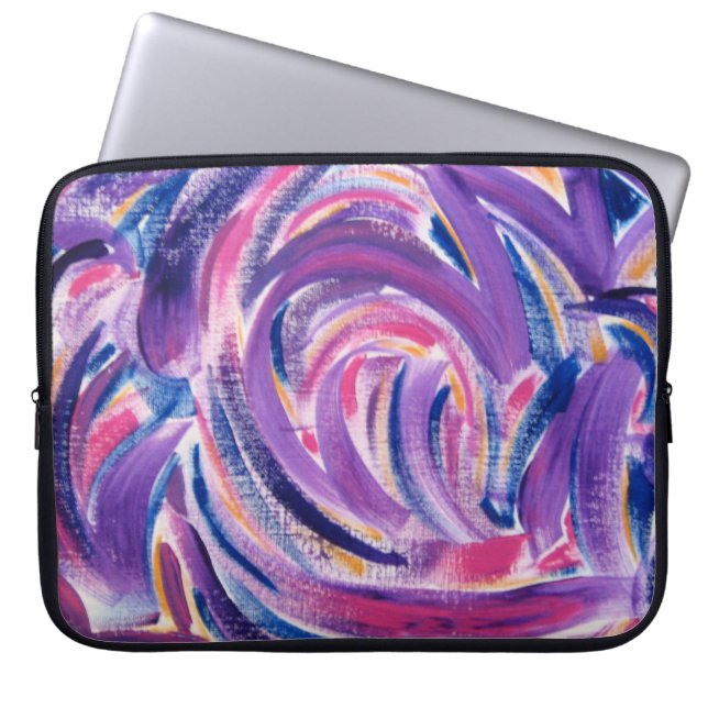 Multicolorpenseelstreken - Abstracte kunst Laptop Sleeve (Voorkant)