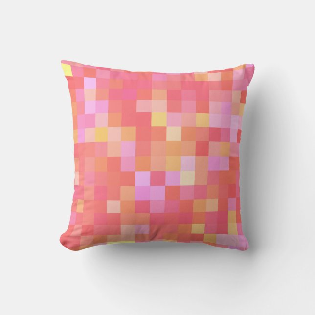 Multicolorrood/roze/geel/Oranje/lavender Kussen (Voorkant)