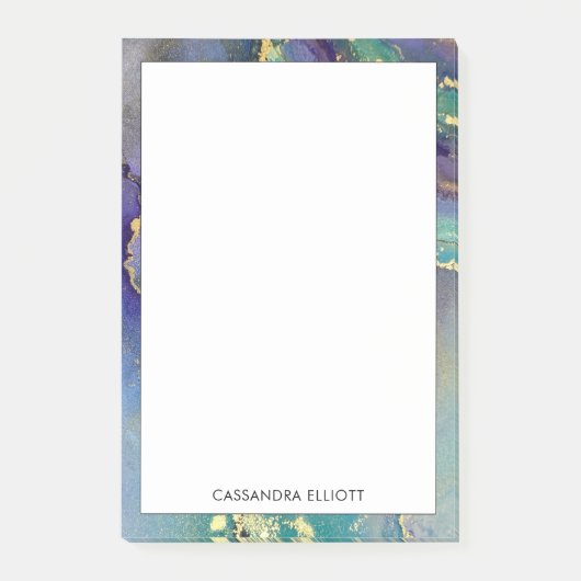 Multicolors & Goud Marbled Abstracte Vloeibare Kun Post-it® Notes (Voorkant)