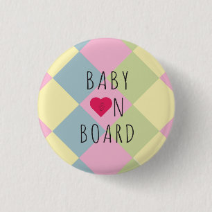 Multicolors Happy Baby aan boord Zwangerschap Butt Ronde Button 3,2 Cm